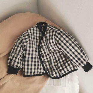 2024 Korean Style Elegant Cotton-Padded Clothes, Versatile Korean Children's Winter Thick Cotton Coat, Loose Fleece-Lined Cotton Jacket