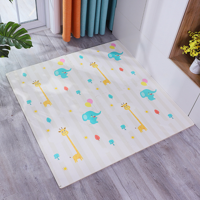 Bebé gateando estera niños espuma piso Mat costura hogar gateo estera engrosada dormitorio piso dibujos animados rompecabezas mat