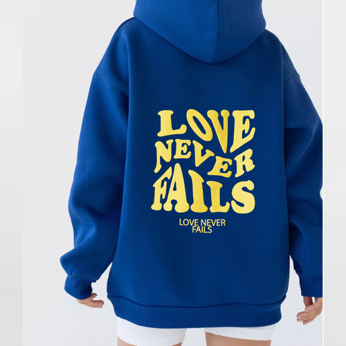 Women's winter and autumn reversible hooded zip-up sweatshirt with letter print, loose fit, hot-selling, trendy Ins-style top