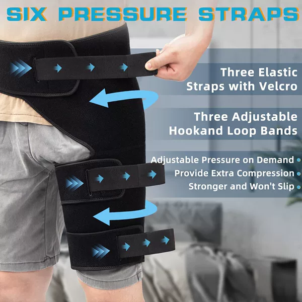 Snap-On Sports Thigh Muscle Strain Protection Fitness Weightlifting Hip Protection Compression Stick Leg and Waist Restraint Belt Can Be Labeled