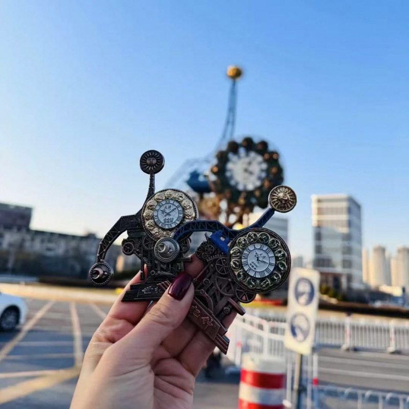 天津天津纪念品文创海鸥博物馆世纪钟冰箱贴可旋转旅游纪|undefined