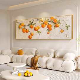 手绘油画背靠好柿发生客厅肌理挂画现代简约走廊玄关背景墙装饰画