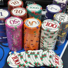 陶瓷筹码Hustler43mm品质德州扑克筹码poker积分币德扑专用筹码