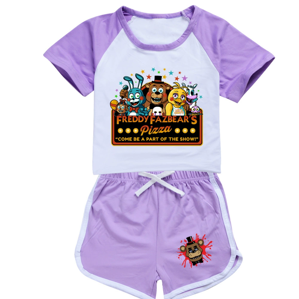 clothing set dye	 Fnaf Shorts Summer Baby Clothes Suit Children Boys Girls Cartoon T-shirt Shorts 2pcs/set Toddler Casual Clothing Kids Tracksuits disney clothing sets