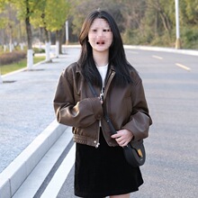 棕色小皮衣外套女短款小个子2025新款秋季今年流行爆款港风pu夹克