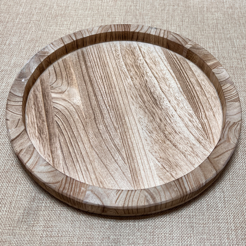 Tung Wood Round Tray Country Vintage Kitchen Farmhouse Style Round Wooden Tray Rectangular Wooden Storage Tray