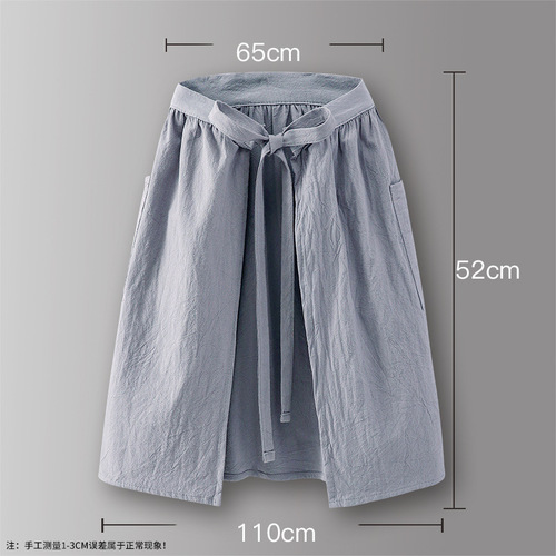 Half-body Apron Cooking Cotton Casual Workwear Kitchen Home Use Short Protective Clothing Hotel Catering Specialized Baking Uniforms for Women and Men