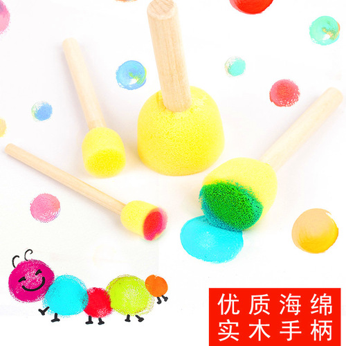 Sponge seal pigment rubbing tool children diy early education kindergarten graffiti brush finger painting materials wholesale