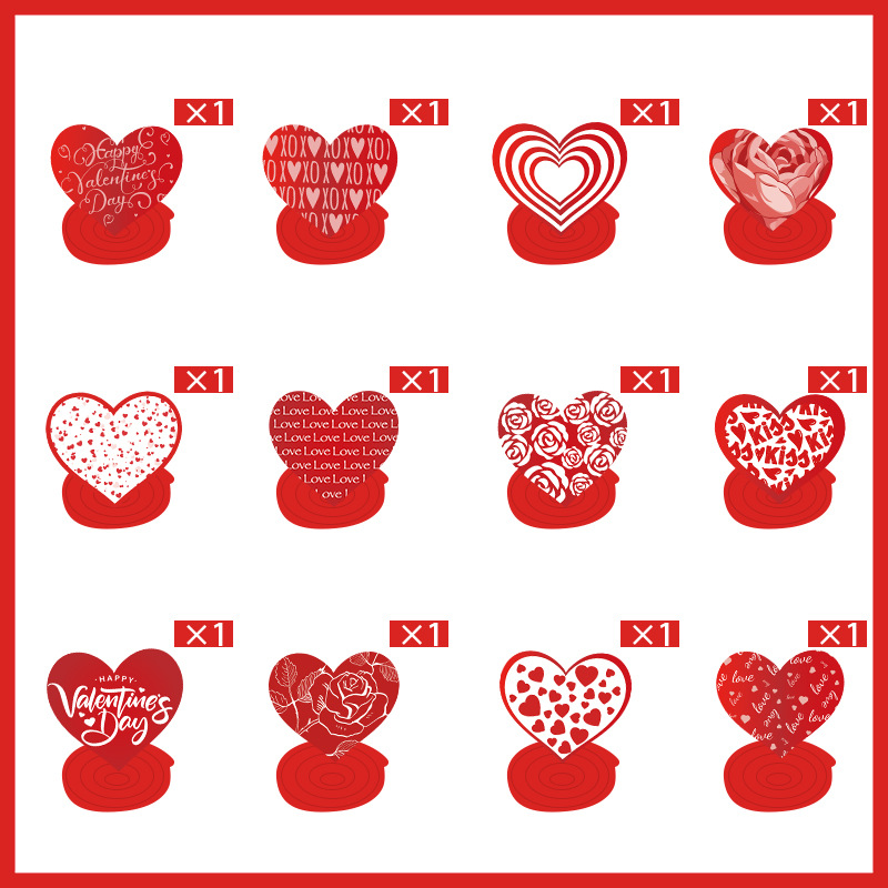 PVC Material Cute Sweet Letter Heart Shape Pvc Paper
