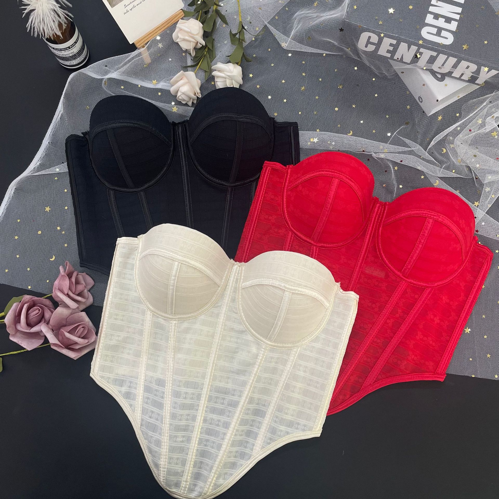 Chica caliente europea y americana tendencia de personalidad callejera de venta caliente irregular cinturón corpiente de hueso de pescado dentro y fuera de ropa interior