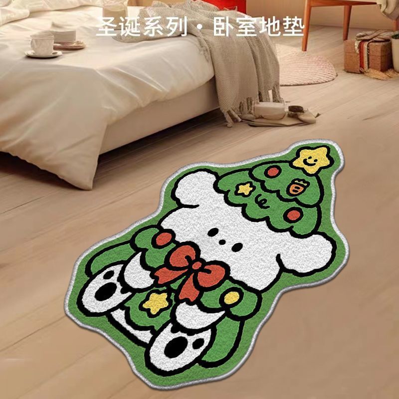 跨境热销圣诞节系列装饰加厚地垫卧室客厅床边毯耐脏防蹭现货批发|undefined