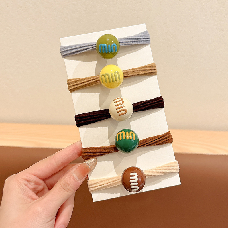 2#Paquete de 5 unidades color café Maillard (diámetro de la goma elástica: aproximadamente 4,5 cm)