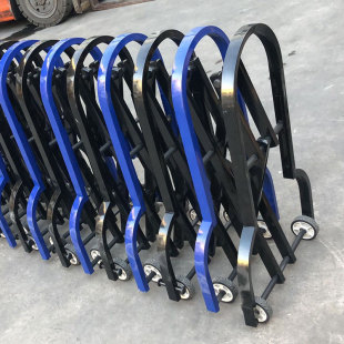 Discount stainless steel paint retractable push-pull fence temporary construction isolation fence hand push folding Road retractable barricade