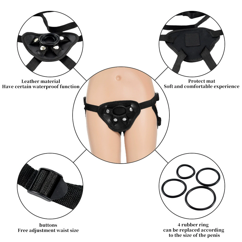 Wearable strap-on harness with realistic dildo 41.5 cm, adjustable straps, pull-up panties
