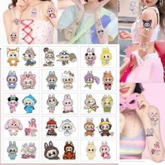 子供の漫画ラブブタトゥーステッカーハイエンドかわいいカラフルな漫画ガールハート一時的なラブブタトゥーステッカー