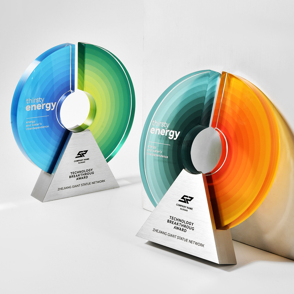 Trofeo de cristal de alta gama personalizado creativo nuevo premio anual excelente equipo de empleados proveedor medalla souvenirs