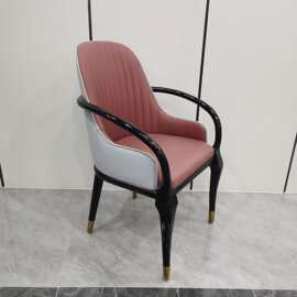 轻奢餐椅饭店软包靠背餐桌椅酒店休闲椅子美甲店咖啡厅凳会所餐椅