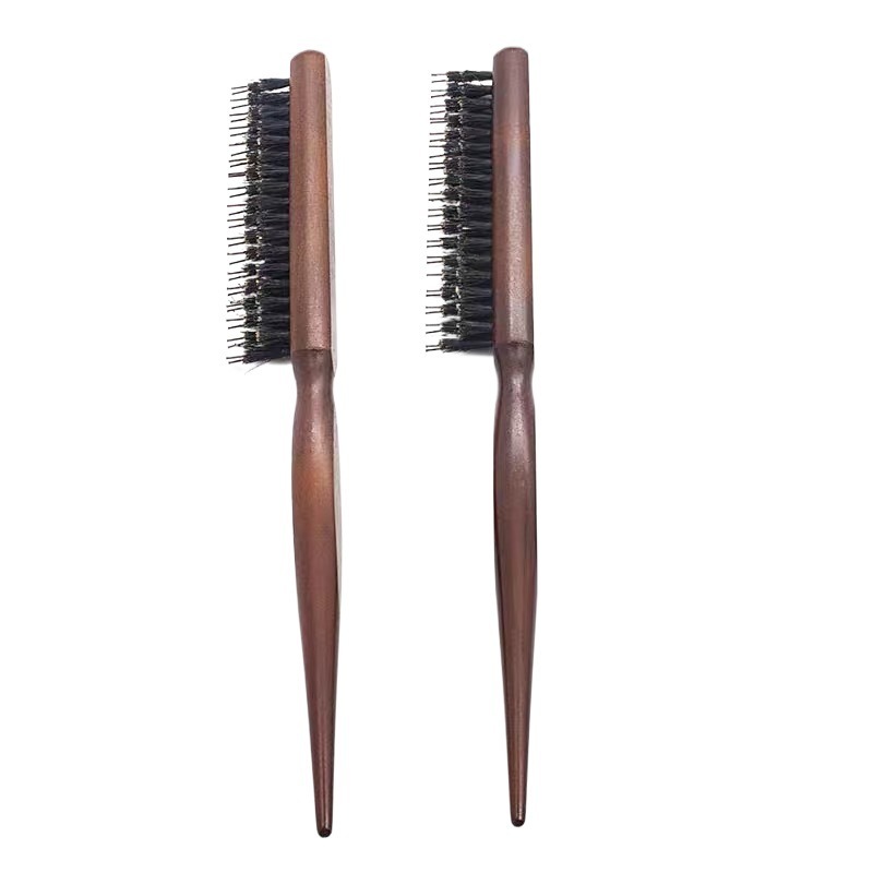 豚毛三列毛コーム、ポインテッドテールスタイリングヘアコーム、無垢材ふわふわ毛ブラシ、歯付きヘアブラシ|undefined