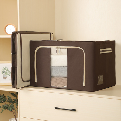 Organizer clothing storage box PP hollow plate bottom plate thickened steel frame organizer box folding moisture-proof children's storage box