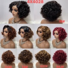 200g�߿��� 4x4 Buncy curl lace wig �ٰl��lȫ���˰lhumanhair
