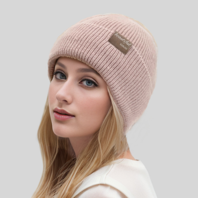 Knitted Beanie For Women, Warm Winter Hat With Ear Protection_voghion.com
