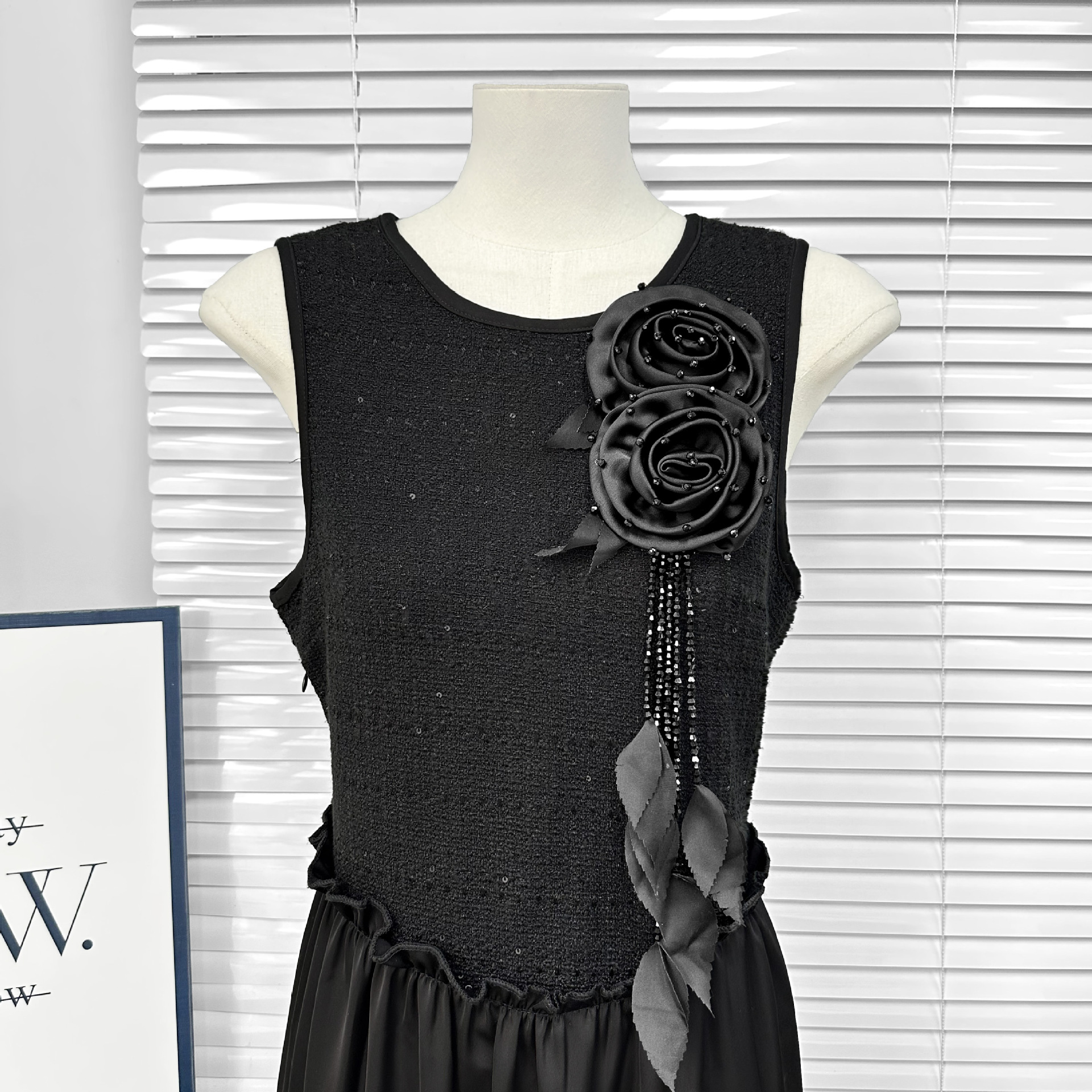 Crystal hecho a mano rosa negra y blanca pectoral vestido de boda accesorios DIY con pines accesorios decorativos decoración decal desmontables image 8