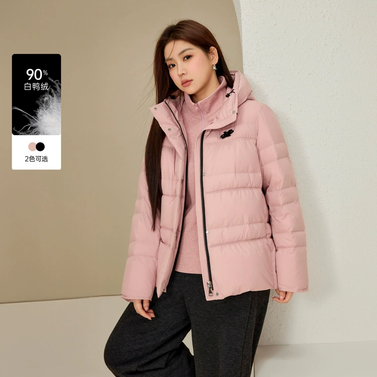 [90% утка бархат] Слепое шоу большой размер женщины дикий теплый короткий пуховик жирный mm2024 зимний новый