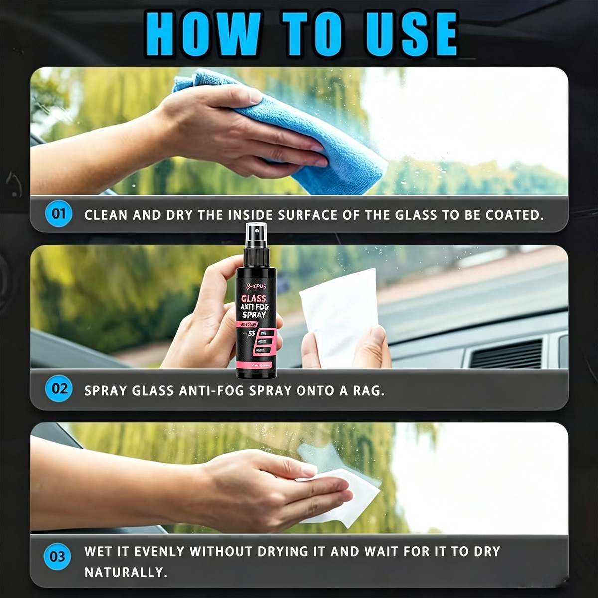 YT205 Automotive Glass Anti-Fog Rearview Mirror Window Glass Anti-Fog Anti-Rain Hydrophobic Coating Agent for Cross-Border Supply