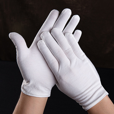生产加工白手套礼仪文玩棉手套加厚劳保白色作业手套|ru