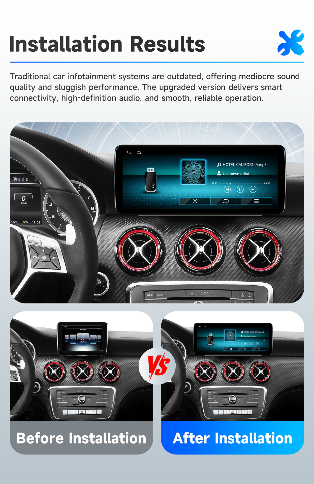 Suitable for 2015-2018 Mercedes-Benz A-Class GLA NTG 5.0 system A180L A200L central control large screen navigation
