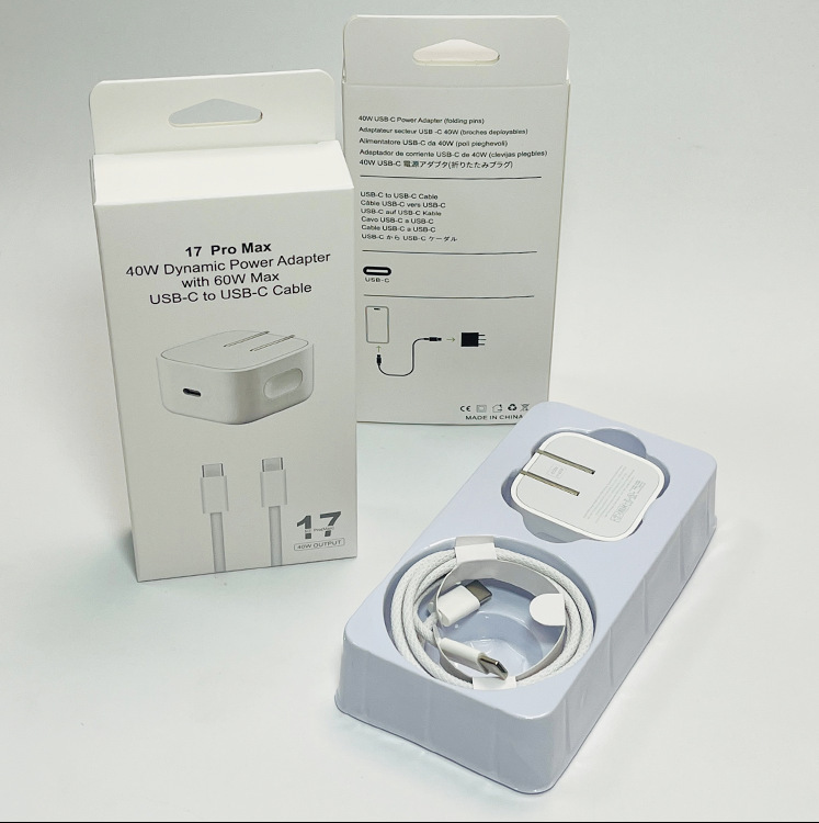 Pd40W Foldableing Dynamic Power Adapter Suitable for Apple Mobile Phone 17Pro60W Fast Charging Head Us Standard Set Pd40W Foldableing Dynamic Power Adapter Suitable for Apple Mobile Phone 17Pro60W Fast Charging Head Us Standard Set