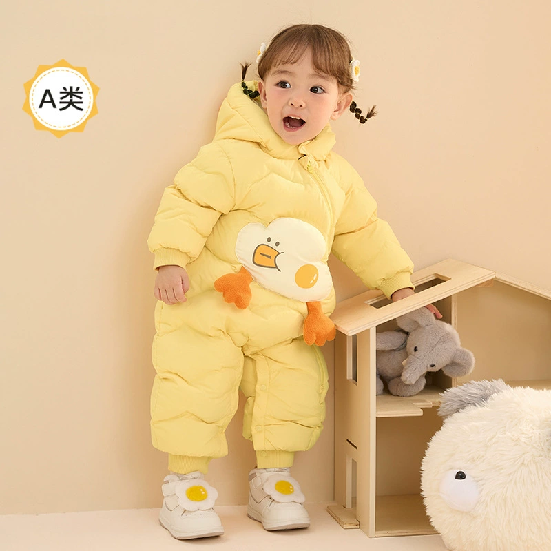 Детские пуховики Детские ползучие костюмы морозостойкие, утолщенные и теплые три защиты от зимнего пухового комбинезона