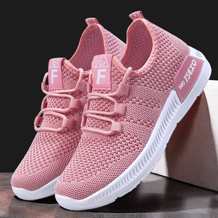 Women's Shoes Sneakers Cross-Border New Casual Shoes Fashion Trendy Running Shoes Lightweight Export Fly-Knit Sports Shoes for Women
