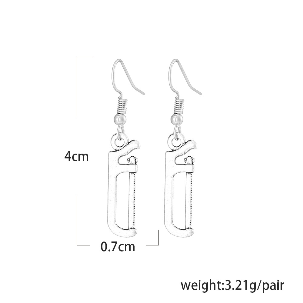 New Creative Kitchen Knife Saw Small Wrench Axe Earrings Wholesale Nihaojewelry display picture 13