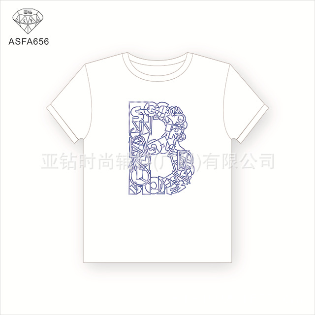 亚钻出口 Fashion 烫图烫钻 26个字母大图 来图设计 仿奥 烫钻