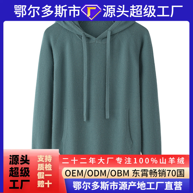 2025 Autumn/Winter New Pure Cashmere Men's Hooded Sweater Long Sleeve Casual Knitted Sweatshirt Fashionable Simple Pullover 2025 Autumn/Winter New Pure Cashmere Men's Hooded Sweater Long Sleeve Casual Knitted Sweatshirt Fashionable Simple Pullover