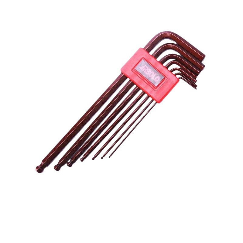 Venta directa de fábrica S2 traje hexagonal llave ciruela flor hexágono socket británico hexagonal socket 9-piece set Hexagon socket