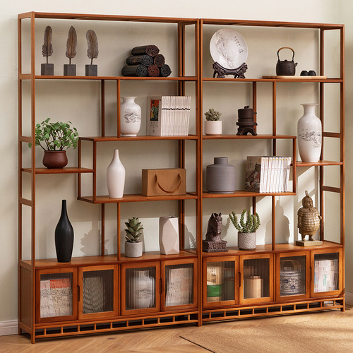 Bogu rack solid wood Chinese tea cabinet storage rack tea rack tea room shelf display rack modern simple Duobao Pavilion