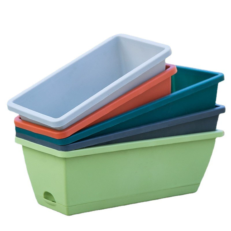 Hollen Овощной горшок ленивый горшок семейный балкон Овощной цветок прямоугольная посадка канавка пластиковый цветочный горшок оптом