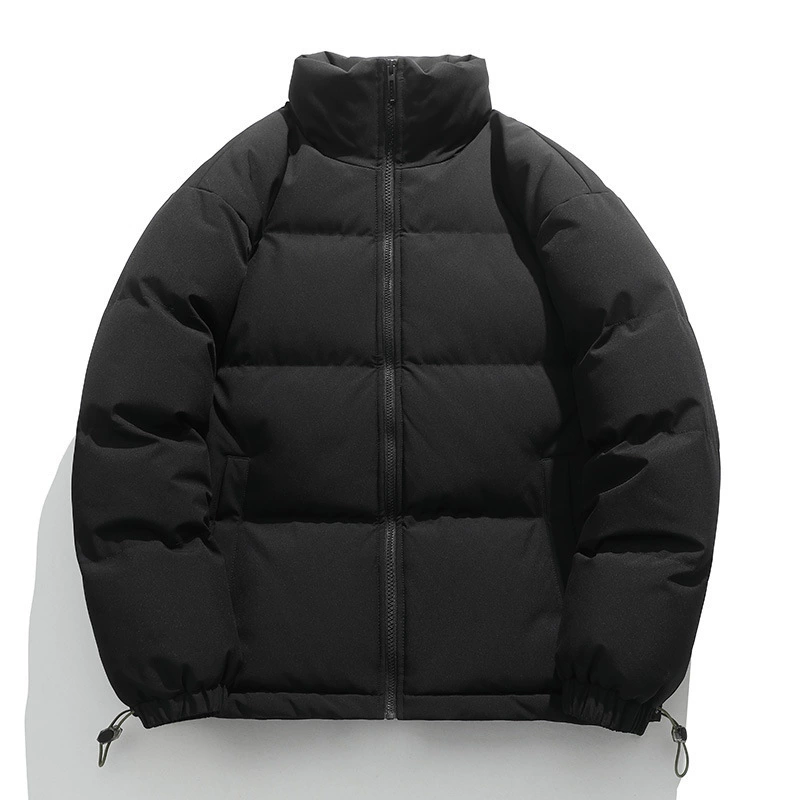 Однотонная верхняя одежда из утолщенного хлопка с воротником-стойкой, одинаковый стиль для мужчин и женщин, молодежная повседневная свободная хлопковая верхняя одежда, верхняя одежда для пар, теплая хлопковая куртка