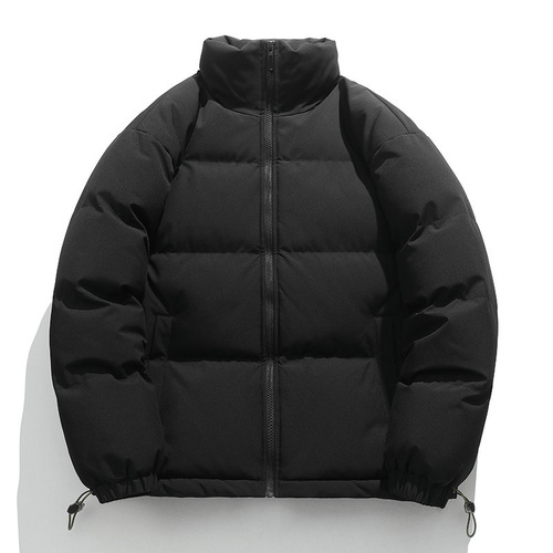 Solid-color stand-collar thickened cotton coat—unisex design, youthful & casual, loose-fit style; perfect for couples—keep you warm with its cozy cotton padding.