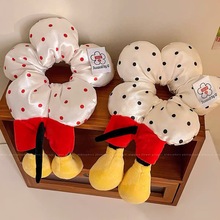 米奇花朵波点屁屁大肠发圈女可爱毛绒丸子头花公主落难橡皮筋发饰