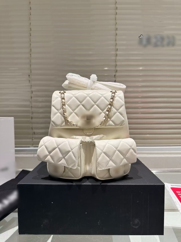 2025新款香家高端Duma女士菱格双肩包调节肩带荔枝纹牛皮通勤时尚|undefined