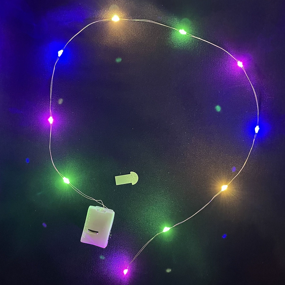 LED copper wire fairy lights, 3‑mode adjustable, warm/multi colors, AG13/LR44 battery