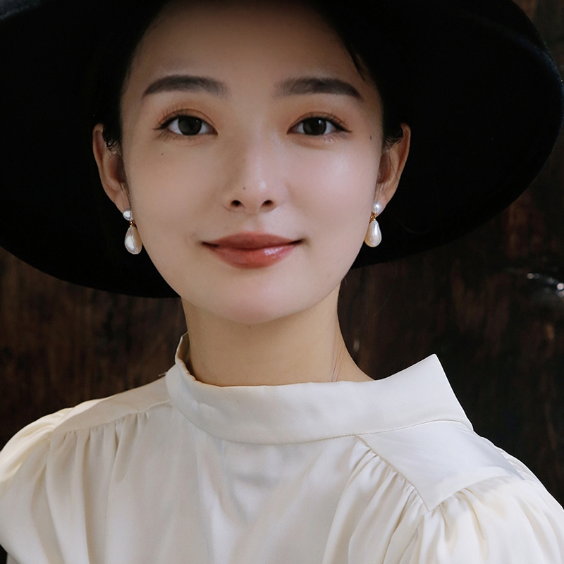 天然淡水真珠イヤリング高級感ピアス蚊取り盤耳クリップ耳穴なしイヤリングs925銀耳飾り卸売り|undefined