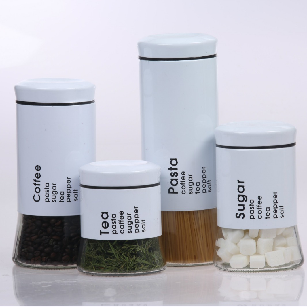 厨房家居不锈钢套皮储物罐五谷杂粮防潮密封罐茶叶罐奶粉瓶蜂蜜瓶