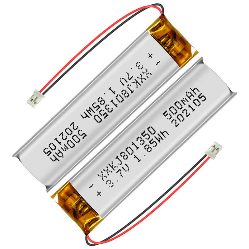 XXKJ801350现货500mAh 3.7V聚合物锂电池 智能LED灯具充电电池