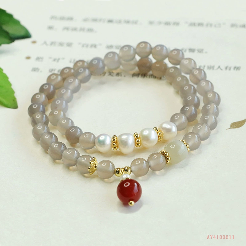爱钰 Organic agate bracelet from pearl, wholesale