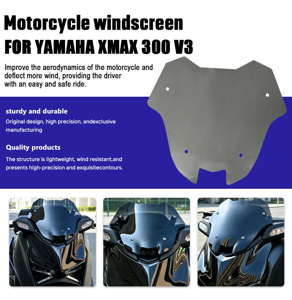 Suitable for Yamaha Xmax300 Front Windshield V3 Thai Version Modified Racing Windshield Model 25-26