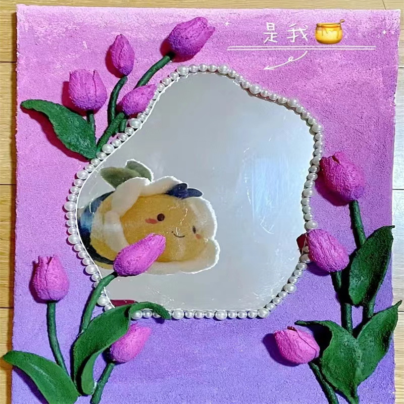 异形镜子批发桌面台式化妆镜ins风少女公主镜宿舍学生装饰镜